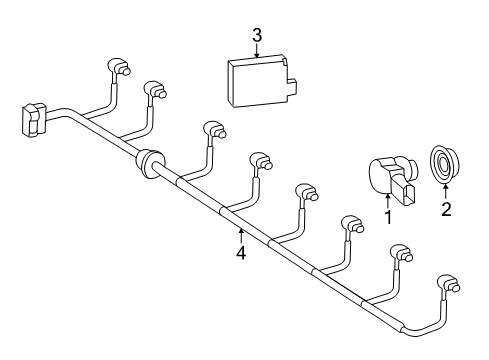 2017 Mercedes-Benz SLC300 Electrical Components - Rear Bumper Diagram