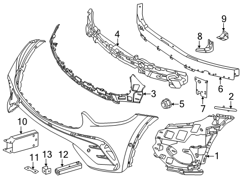 2025 Mercedes-Benz GLC63 AMG S E Performance Bumper & Components - Front