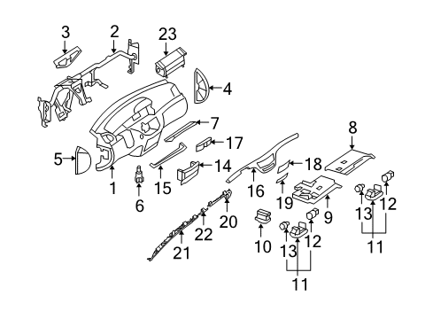 2013 Mercedes-Benz S400 Instrument Panel Diagram