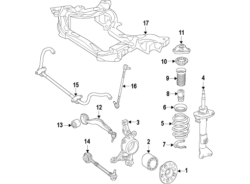 2016 Mercedes-Benz E400 Front Suspension Diagram