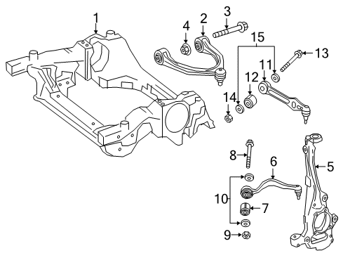 2018 Mercedes-Benz GLC63 AMG S Front Suspension Components Diagram