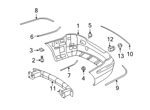 2008 Mercedes-Benz CLK350 Bumper & Components - Rear Diagram 2