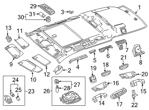 2015 Mercedes-Benz E350 Interior Trim - Roof Diagram 2