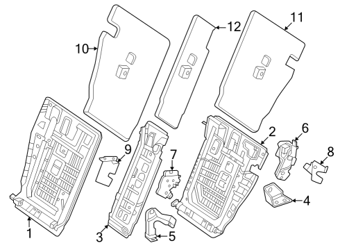2025 Mercedes-Benz EQE 500 Rear Seat Components Diagram 2