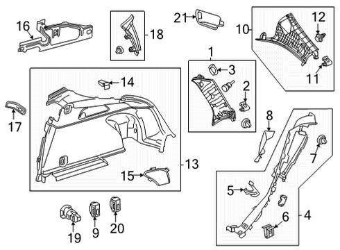 2020 Mercedes-Benz GLC63 AMG Panel Cover Diagram for 253-690-04-44-9J28