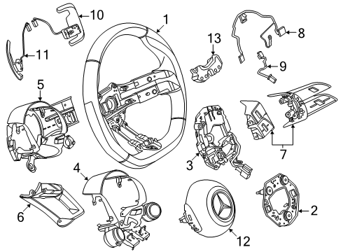 2025 Mercedes-Benz GLC300 STEERING WHEEL Diagram for 099-460-03-09-9A84