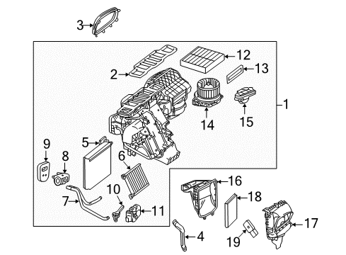 2013 Mercedes-Benz ML350 A/C Evaporator & Heater Components