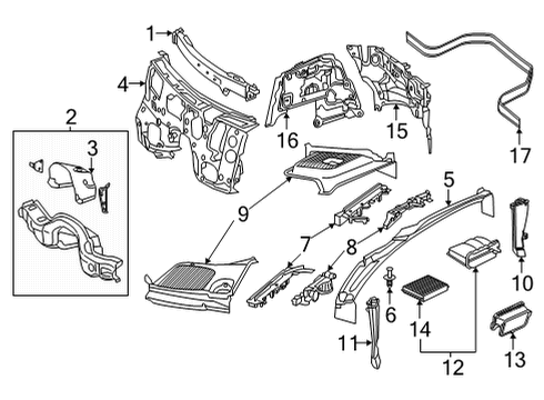 2020 Mercedes-Benz GLC300 Cowl Diagram