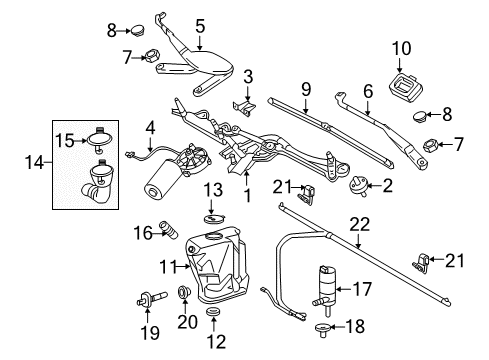 2012 Mercedes-Benz SL63 AMG Wiper & Washer Components Diagram