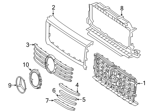 2025 Mercedes-Benz G550 Grille & Components Diagram