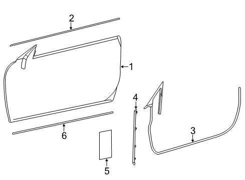 2011 Mercedes-Benz CL550 Door & Components Diagram