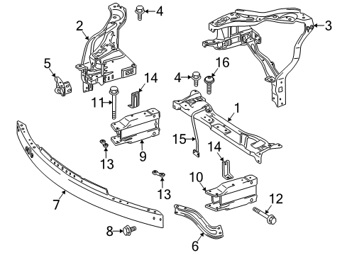 2011 Mercedes-Benz E350 Radiator Support Diagram