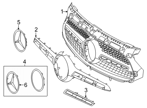 2024 Mercedes-Benz GLA250 Grille & Components Diagram 2