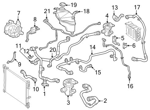 2023 Mercedes-Benz EQE 350+ Cooling System - Traction Motor Component Diagram 3