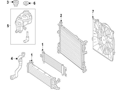 2016 Mercedes-Benz B250e Radiator & Components Diagram 2