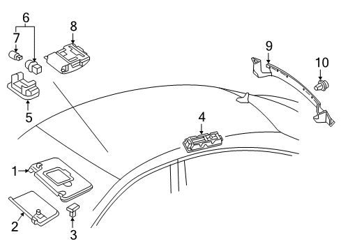 2018 Mercedes-Benz GLE43 AMG Interior Trim - Roof Diagram