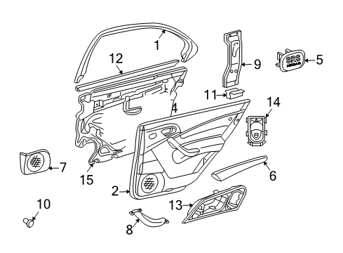 2001 Mercedes-Benz C240 Interior Trim - Rear Door Diagram