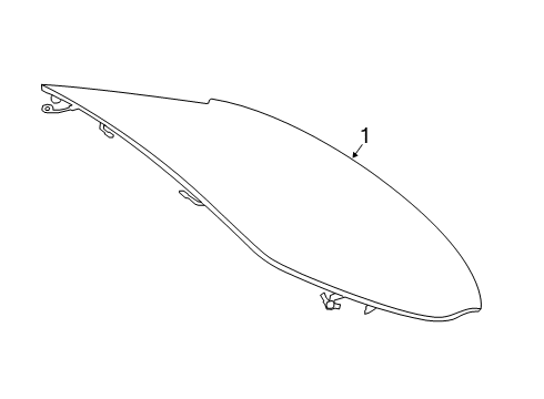 2019 Mercedes-Benz S560 Glass & Hardware - Back Glass Diagram 2