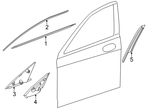 2025 Mercedes-Benz GLC300 Exterior Trim - Front Door Diagram 2