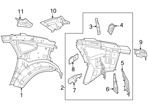 2025 Mercedes-Benz EQE 350+ Inner Structure - Quarter Panel