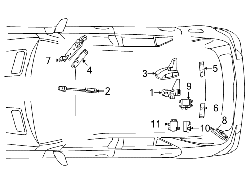 2019 Mercedes-Benz GLE43 AMG Antenna & Radio Diagram