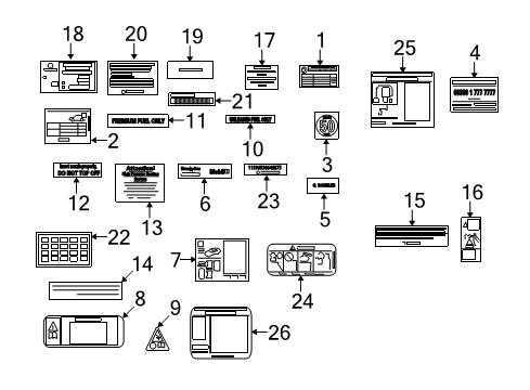 2007 Mercedes-Benz S550 Information Labels Diagram
