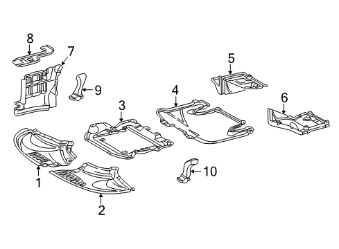 2002 Mercedes-Benz S55 AMG Side Shield Bracket Diagram for 220-524-04-40