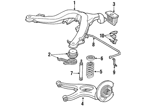 1990 Mercedes-Benz 350SDL Rear Suspension Components