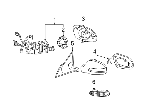 2005 Mercedes-Benz CLK55 AMG Mirrors Diagram
