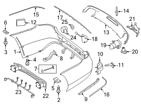 2012 Mercedes-Benz CLS63 AMG Bumper & Components - Rear Diagram