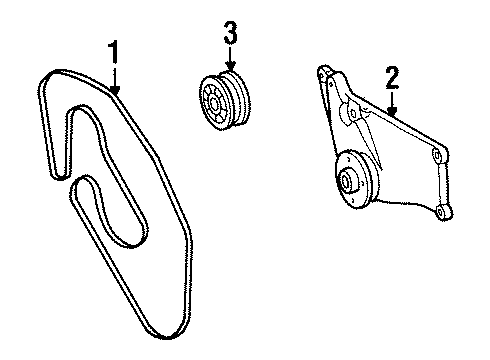 1993 Mercedes-Benz 300SE Belts & Pulleys Diagram