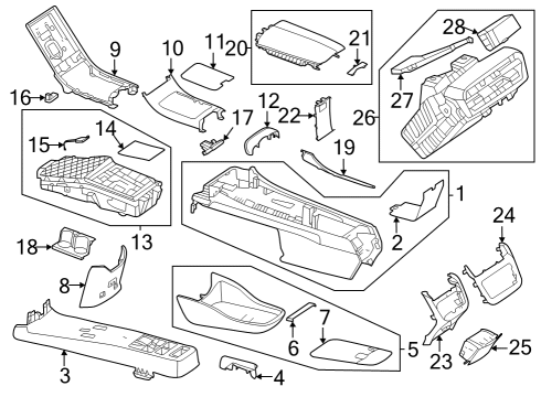 2025 Mercedes-Benz EQE 500 Console Diagram