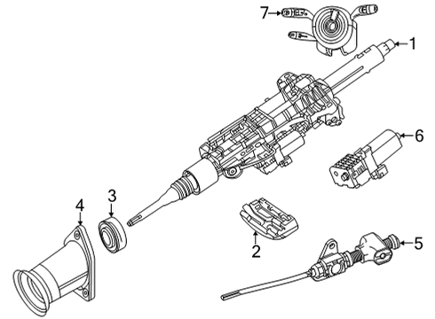 2021 Mercedes-Benz GLE53 AMG SUV Steering Column Assembly