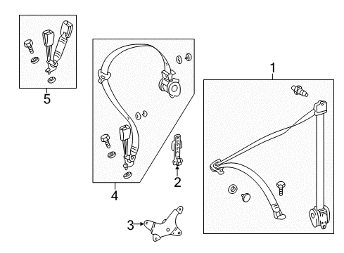 2001 Mercedes-Benz E320 Rear Seat Belts Diagram 2