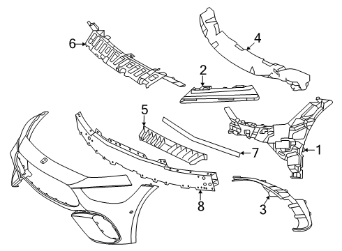 2024 Mercedes-Benz AMG GT 53 Bumper & Components - Front Diagram 2