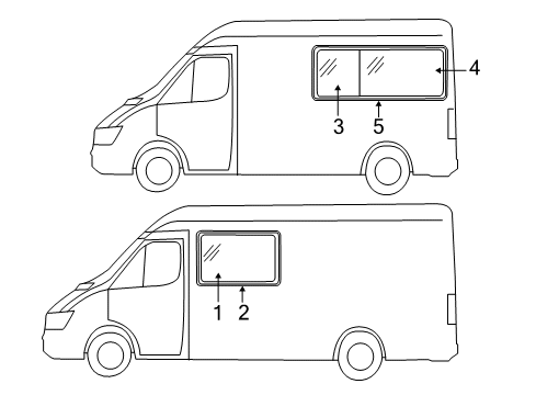 2017 Mercedes-Benz Sprinter 2500 Glass - Side Panel Diagram