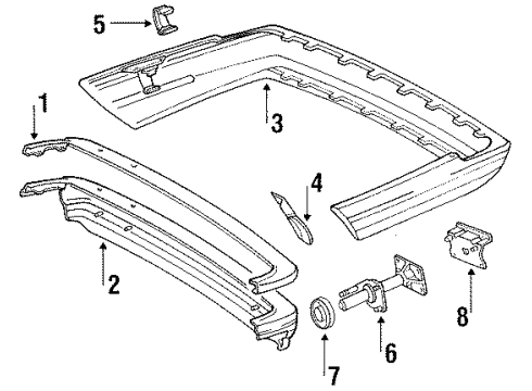 1990 Mercedes-Benz 350SDL Bumper Assembly - Rear