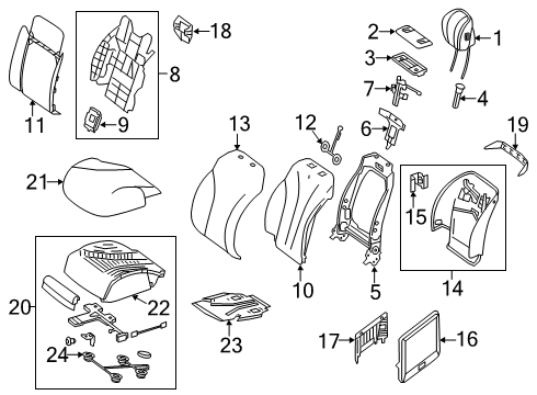 2020 Mercedes-Benz S63 AMG Passenger Seat Components Diagram 2