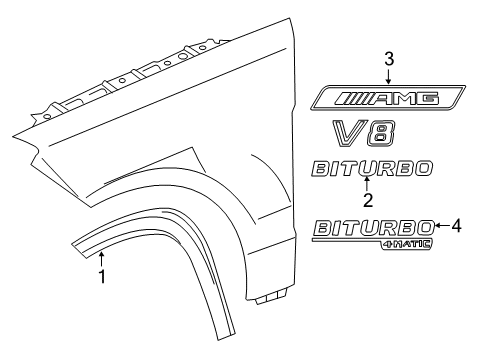 2017 Mercedes-Benz GLE43 AMG Exterior Trim - Fender Diagram