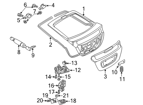 2003 Mercedes-Benz C230 Gate & Hardware Diagram
