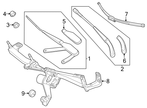 2023 Mercedes-Benz EQS 580 SUV COVER, WIPER ARM Diagram for 296-824-08-00