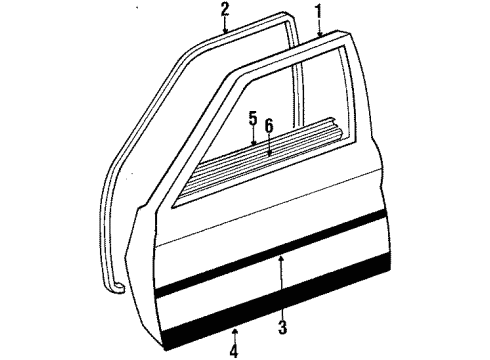 1988 Mercedes-Benz 260E Front Door Diagram
