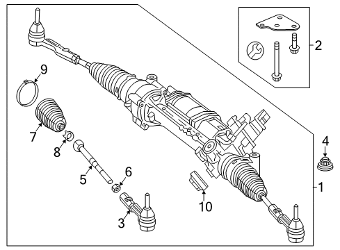 2017 Mercedes-Benz SL550 Steering Gear & Linkage Diagram