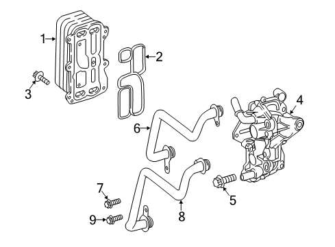 2017 Mercedes-Benz C300 Engine Oil Cooler Diagram