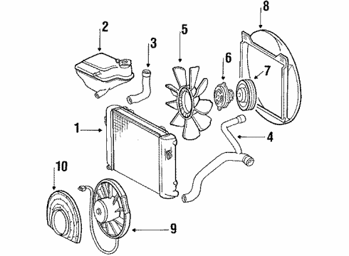 1993 Mercedes-Benz 190E Grille Diagram for 201-505-29-55