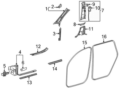 2025 Mercedes-Benz GLS450 Interior Trim - Pillars