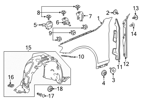 2020 Mercedes-Benz S450 Fender & Components Diagram