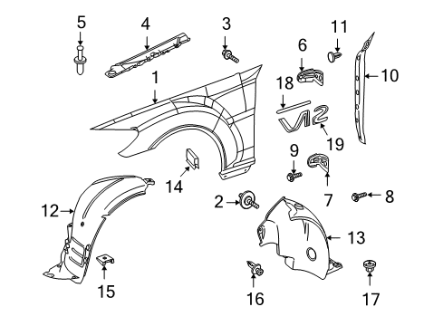 2008 Mercedes-Benz CL600 Exterior Trim - Fender Diagram