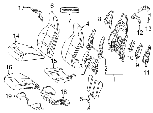 2016 Mercedes-Benz GLA250 Driver Seat Components Diagram