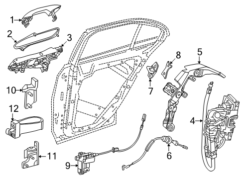 2025 Mercedes-Benz E450 DOOR HOLDER Diagram for 214-730-41-00